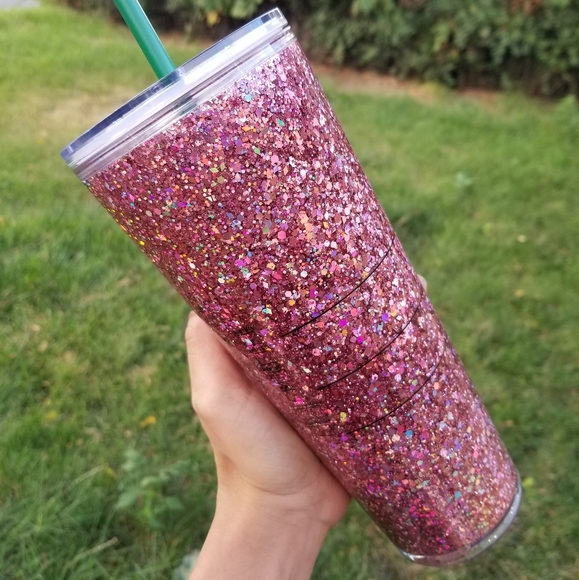 🆕️Starbucks, Custom Rose Gold Holo Tumbler - Picture 6 of 10